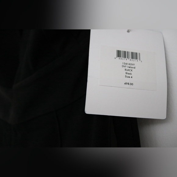 NWT- Black Diane Von Furstenberg Ireland wide-leg jumpsuit in black- size 4 - Picture 9 of 14